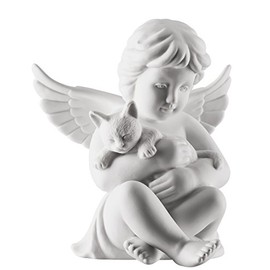Rosenthal Angel Small White Matt Angel with Cat
