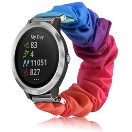 YOUkei Compatible with Garmin vívoactive 3 Scrunchie Band, Soft Pattern Printed Fabric Scrunchie Elastic Wrist Bracelet Strap for Garmin vívoactive 3 GPS Smartwatch (Color)
