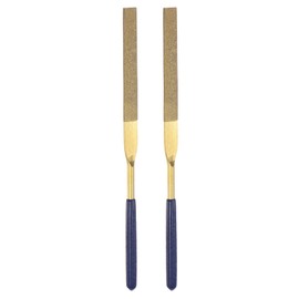 sourcing map Diamond Needle Files, 4.5mm x 180mm Titanium Coated Flat Type File Handles Hand Tool for Metal Wood Stone Marble 2pcs