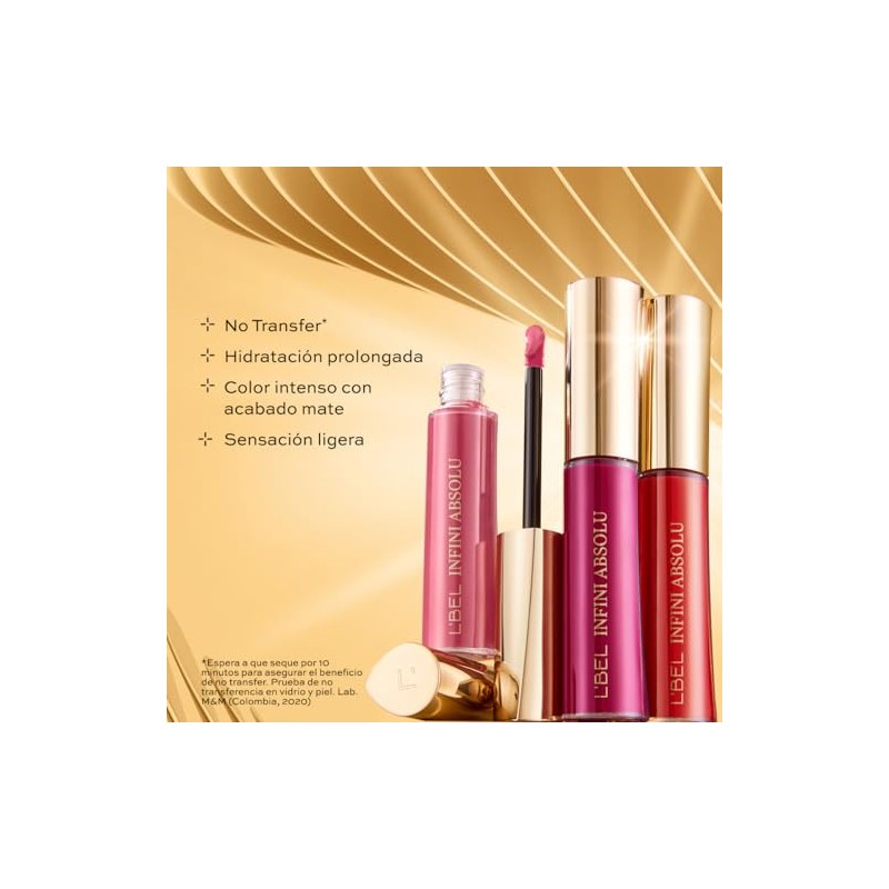 L'BEL - Infini Absolu Labial Mate Líquido de Larga Duración