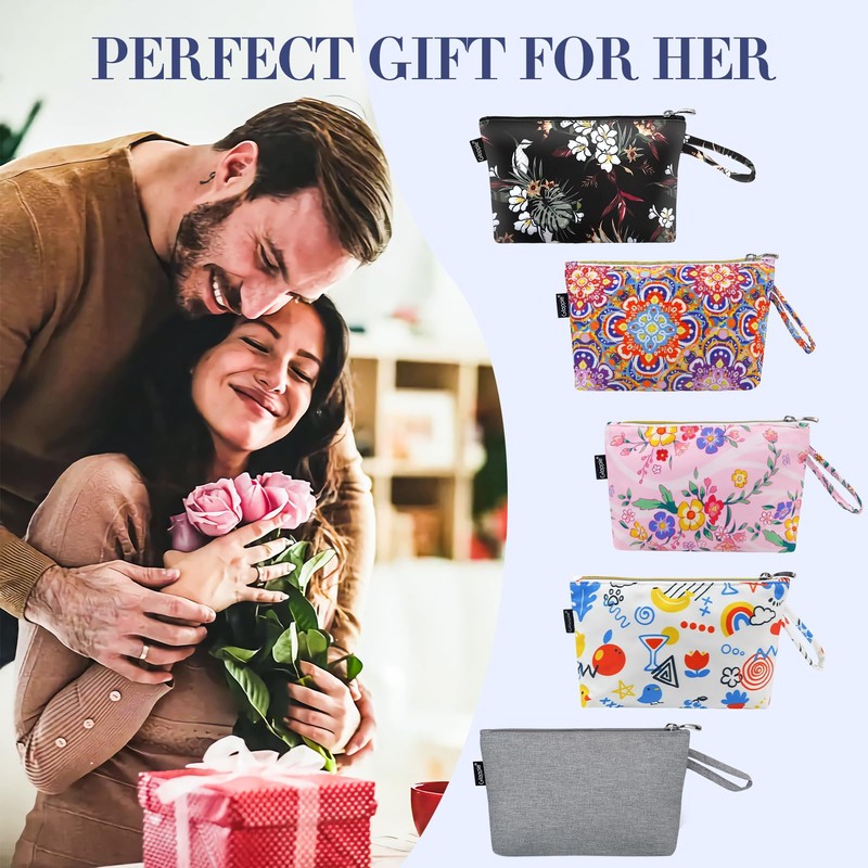 Gloppie Small Makeup Bag Cosmetic Bag for Purse Cute Makeup