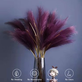 MAKHOT Purple Pampas Grass Decor Tall-Faux Pampas Grass Small 30"-5 Stems Dried Pampas Floral Purple Decor Flower-Artificial Small Pampas Filler Vase-Colored Pampas Grass Floor Vase Decor