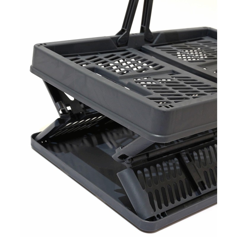 GORDON MILLER Collapsible Handle Container Cargo Basket Small Dark Gray