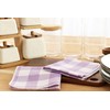 PurpleEssences 100% Cotton Waffle Weave Check Plaid Kitchen Towels, Super