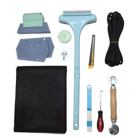 59"×106" Black Fiberglass Adjustable Window Screen Mesh Repair Kit with Spline Window Screens Replacement for Patio/Porch/Basement Window/Dining Room/Kitchen/Bedroom/Living Room (Black, 59"x106")