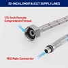 BWE 32-Inch Long Bathroom Kitchen Faucet Connector Braided Stainless Steel
