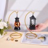DELORIGIN 2pcs Ornament Display Stand Holder Glass Globe Golden Iron