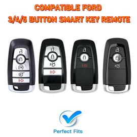 JIEREPU Key Fob Cover For Ford Explorer - Premium Protection, Stylish Design, and Easy Installation - Keychain Case Covers Compatible Ford 3/4/5 Button Smart Key Remote
