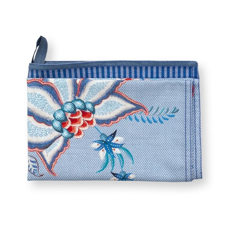 Pip Studio Flower Festival Tea Towel Blue 50 x 70