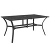 Outsunny Rectangle Outdoor Dining Table for 6 People, Steel Rectangular