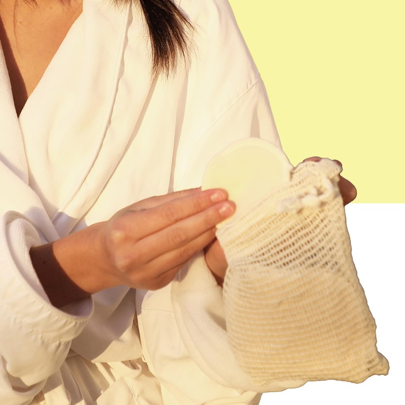 Reusable Cotton Make Up Removers + Laundry Bag, 6 Piece