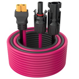 Zibee Solar to XT60 Charge Extension Cable 12AWG with MC4 Connector 10FT,Combined Wire Solar Connector to XT60 Adapter Cable for Solar Panel to Battery RV Power Station