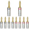 Cleqee 8pcs 24K Gold Plated Banana Plug Speaker Cable Connector
