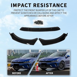 Front Bumper Lip Compatible with Kia K5 GT-Line 2020-2025,3 PCS Gloss Black Front Splitter