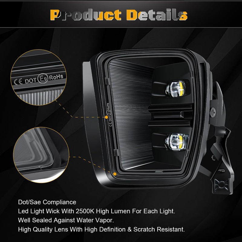 FICOLPO Led Fog Lights for 2013 2014 2015 2016 2017