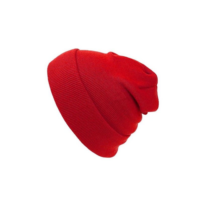 Cap911 Unisex Plain 12-Inch Long Red Beanie Soft Winter Hats