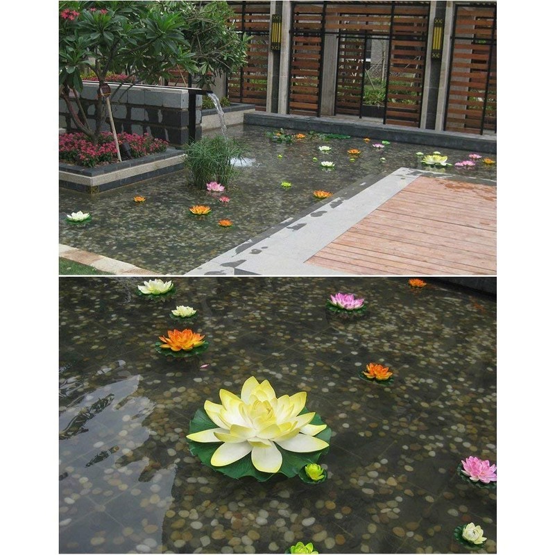 Superdream Water Floating Foam Large Lotus Flower for Pond Decor,