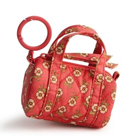Vera Bradley Premium Cotton Original Duffel Bag Charm, Tiny Poppies