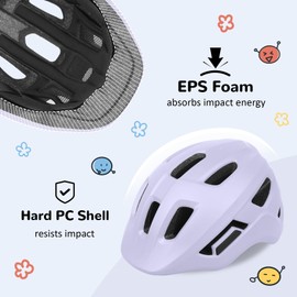 Toddler/Kids Bike Helmet, Adjustable and Multi-Sport, from Infant to Schoolchild, 2 Sizes (Pale Lavender)