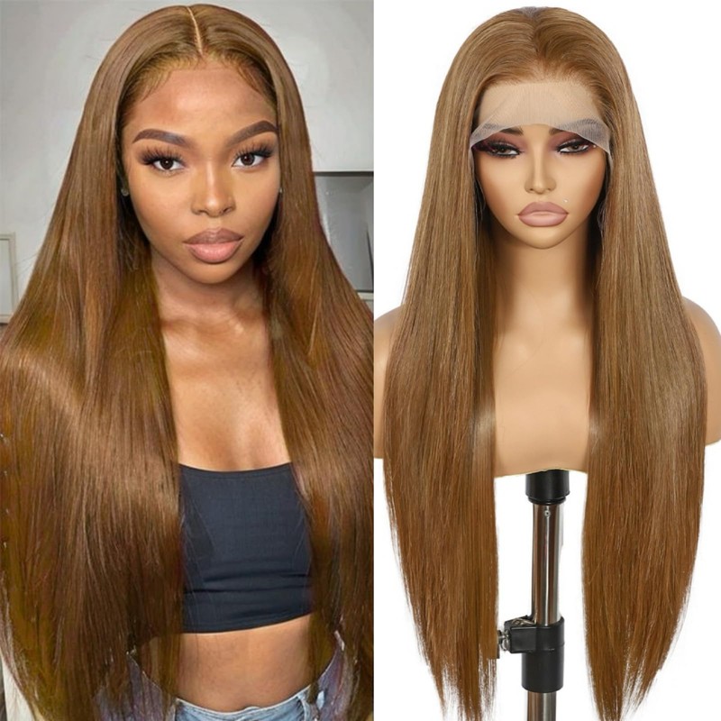 SAPPHIREWIGS 13×6 Recta Peluca Con Malla Frontal Ombre Pelo Marrón