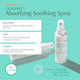 Avène Cicalfate+ Absorbing Soothing Spray to dry and restore irritated, sensitive skin, helps restore skin barrier, safe for infants, children and adults