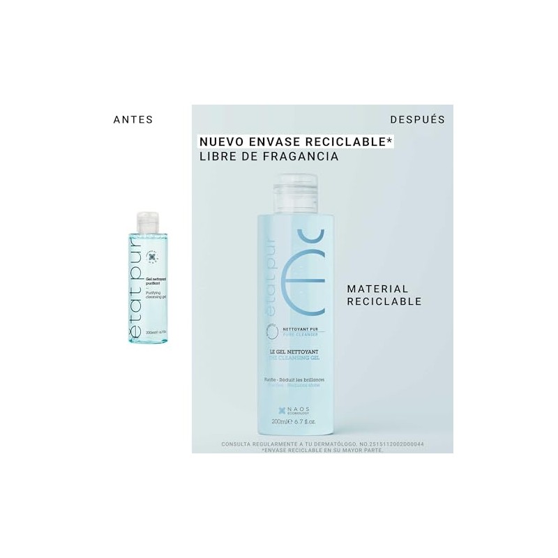 ETAT PUR Gel Limpiador, Limpia Y Purifica, 200 Ml