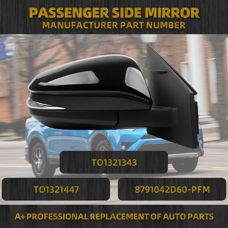 Dasbecan Right Passenger Side Mirror Compatible with Toyota RAV4 2015-2018