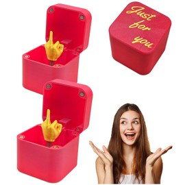 WOPLAY 3D Printed Finger in a Box, Finger Surprise Gift Box,Box of Fingers,Perfect Spoof Hand Prank Pop Up Gift with Box for Adults,Christmas Novelty Home Decor (Red, 2pcs)