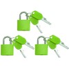 3 Pc Metal Padlock Solid Brass Luggage, Backpack, Diary, Jewelry