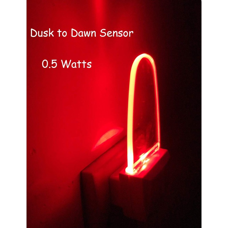 GREENIC Red Plug in LED Night Light 2 Pack Dusk