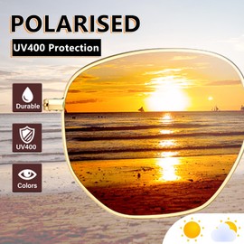 LOJUDI Hexagonal Sunglasses Men Women, Polarised Polygon Sunglasses Retro Square Glasses Metal Frame UV400 Protection-Black Frame/Black Lens