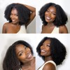 Beauhair 4C Edges Afro Kinky Curly Lace Closure Wigs Human