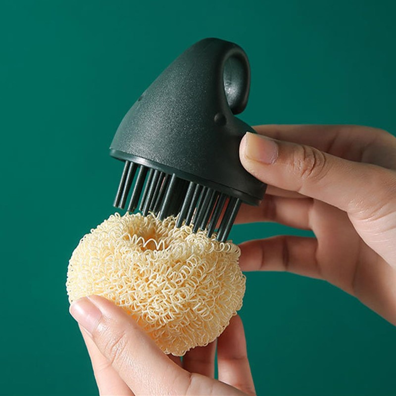 Kitchen Dish Scrubber with Short Handle, Heavy Duty Scrubbing Brushes