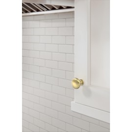 Amerock | Cabinet Knob | Polished Brass | 1-1/4 inch (32 mm) Diameter | Edona | 1 Pack | Drawer Knob | Cabinet Hardware (Pack of 1)