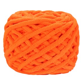 Plush Chenille Chunky Yarn for Crocheting 100g(54.6yd) - Bulky Thick Fluffy Yarn for Knitting- Soft Velvet for Baby, Blanket Knitting Blanket Yarns- Amigurumi Yarns(Orange)