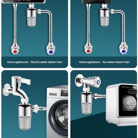 Lyaciomn Bathroom Water Heater Shower Filter Reusable Sink Water Filter with Leak-Proof Gasket for Water-Heater Washing Machine