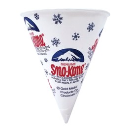 Snow Cones Cups (Set of 100) - Extra Thick Dry Wax Paper Cone Cups - Snowcone Cups for Shaved Ice, Slushies, & More