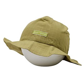 loud + proud Unisex Children's Fine Check, GOTS Certified Hat, Avocado