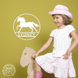 ROCC RUSTED ORANGE CRAFTWORKS CO. - Horse Metal Monogram Western Wall Decor Custom Signs Outdoor Metal Door Wreath Hanger For Front Door Outside House Warming Gifts New Home Couple She Shed Sign