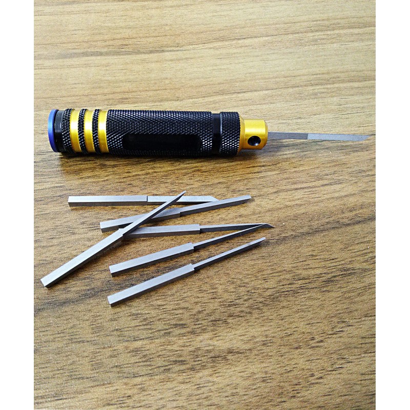 HOPLEX Panel Line Scriber Model Chisel with 0.1/0.2/0.4/0.6/0.8/1.0/2.0mm Blade Resin