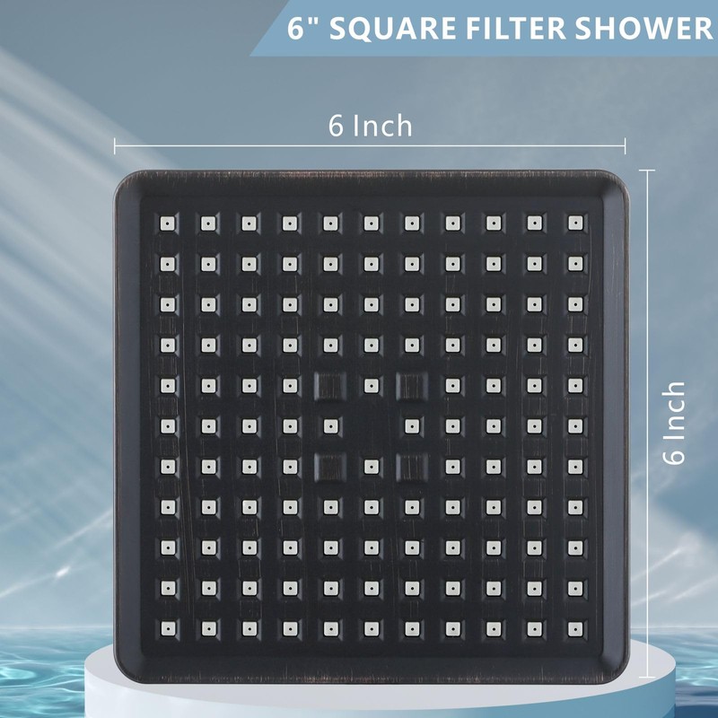 Nuodan High Pressure Rain Shower Head with Filtered - 6"