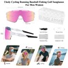 Ukoly Cycling Sunglasses with Interchangeable Nose Pad Men Women,Sports Sunglasses,Fishing