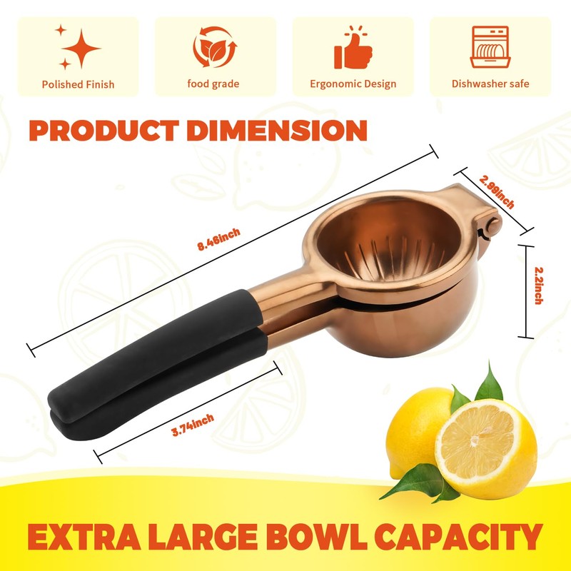 SHIKORI Lemon Squeezer, Large Heavy Duty Handhelp Juicer for Lemon,