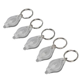 Pack of 5 Mini LED Key Fob Torch Portable Key Ring Torch Finger Lamp Ultra Bright for Jewellery Recognition Parties Cheering Novelty Toy Gift (White Light)