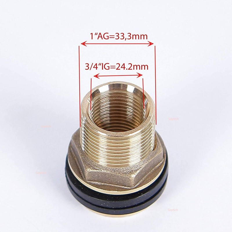 10 cm water butt screw connection barrel screw connection 3/4