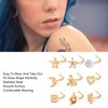 9pcs Nose Studs Set Golden Stainless Steel L Shape Shiny