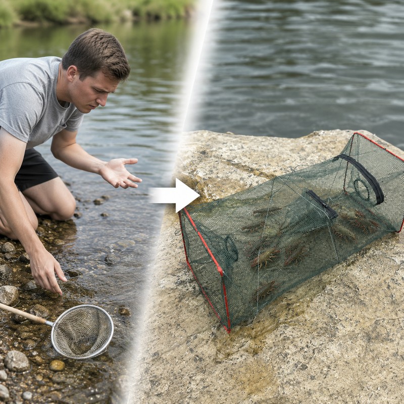 Collapsible Fish Trap for Outdoor Fishing - Portable Mesh Fish