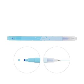 サンスター文具 SUN-STAR ドットEペン 両面 水性マーカーペン 四角いドット 細字 アート 塗り絵 スケッチ イラスト用 ライトブルー