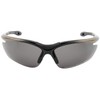 L-BALANCE EYES LBP-419-2 Polarized Sports Sunglasses, Black, Silver, Polarized Smoke