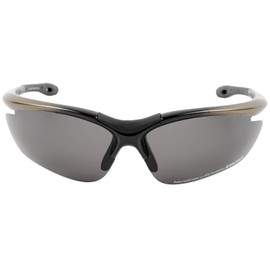 L-BALANCE EYES LBP-419-2 Polarized Sports Sunglasses, Black, Silver, Polarized Smoke